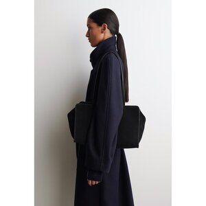 NEW COS marais black suede bowling bag
